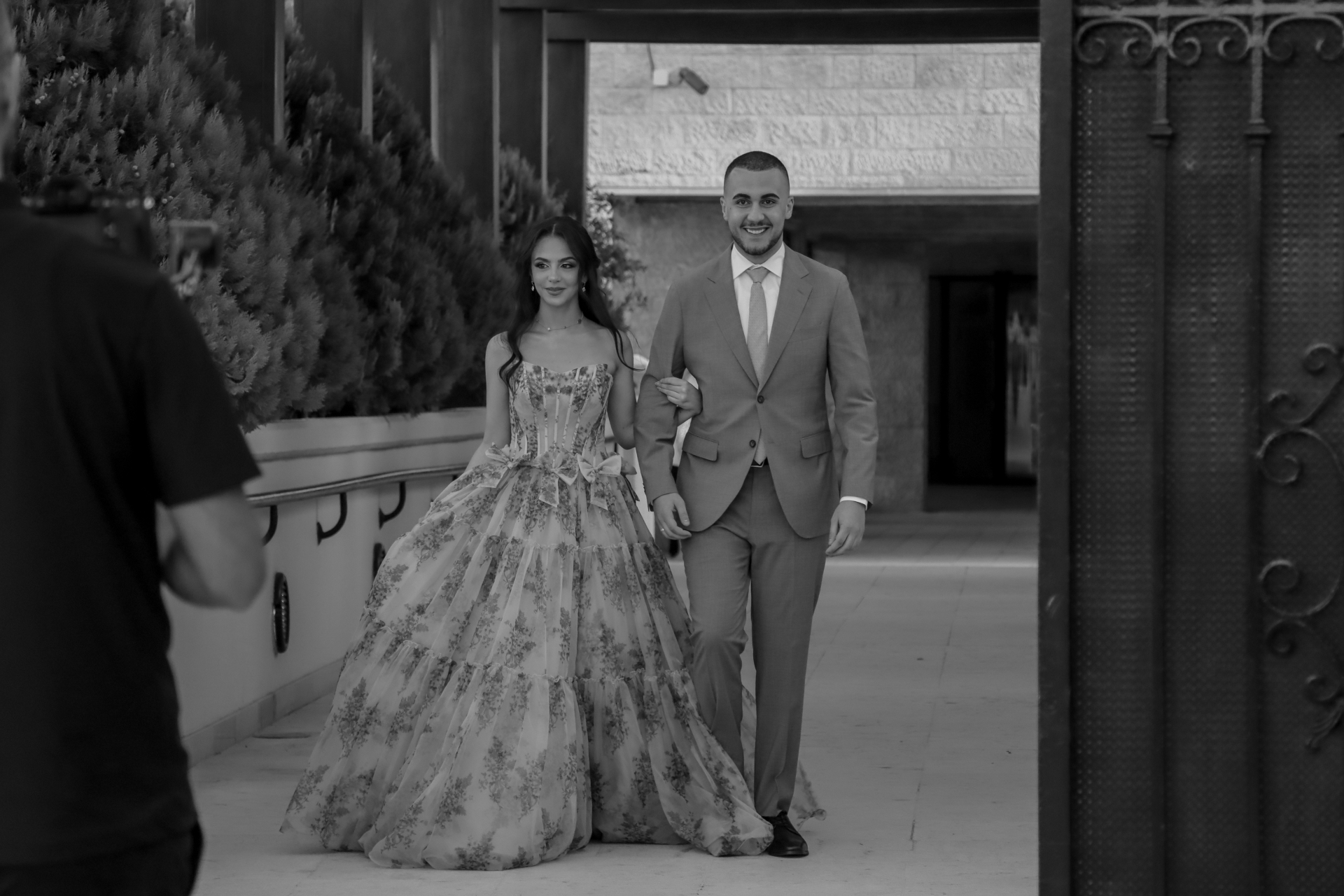 Mohammad and Sima walking together